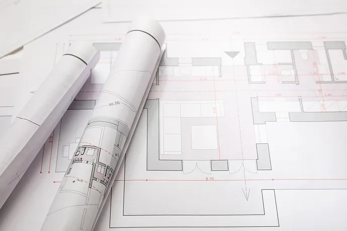 Image showing architecture drawings, plans. They were all drawn using digital softwares